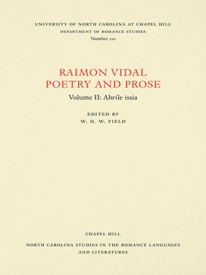 cover image of Raimon Vidal, Poetry and Prose